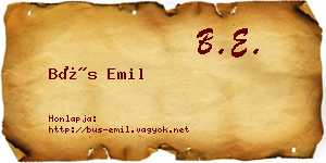 Bús Emil névjegykártya